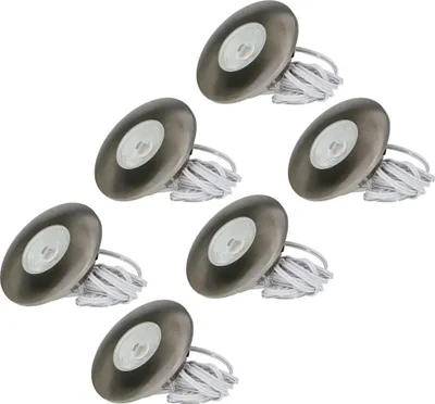 Image de HOFTRONIC - Lot de 6 spots LED encastrables 3W 2700K IP44 inox