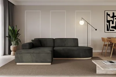 Produktbild von ALTDECOR Ecksofa in L-Form IREA-L1 232x165x80 cm Schwarz Corner Sofa Eckcouch Couch Wohnlandschaft Cauchsofa