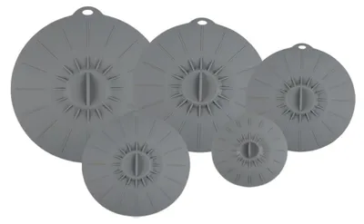 Silikondeckel-Set, 5-teilig, wiederverwendbar, Frischhaltedeckel, 5 Größen