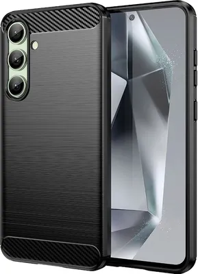 Produktbild von Mobigear Brushed Slim  Samsung Galaxy S24 FE Hülle Flexibles TPU Backcover - Schwarz