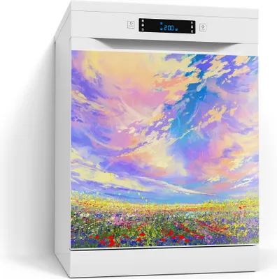 Produktbild von DEQORI Magnetmatte Spülmaschine beschreibbar 60x60 cm 'Himmelsfarbenspiel' Magnetfolie