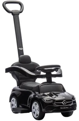 Produktbild von Rutschauto mit Schiebstange 2-in-1 Rutschfahrzeug mit abnehmbarem Griff, Sicherheitsgeländer, Stauraum, Hupe & Lenkrad