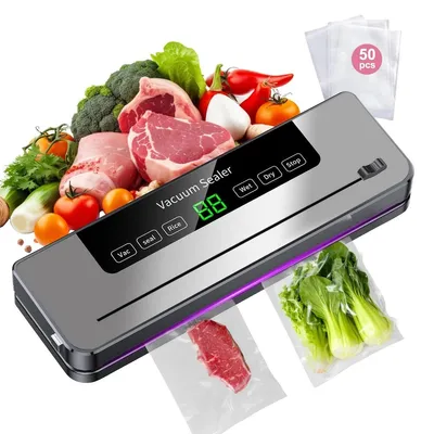Immagine prodotto di Sigillatrice sottovuoto alimenti - 5 in 1 - 90 kPa - Con 50 sacchetti