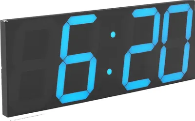 Obrázek produktu pro Nástěnné hodiny LED, dálkové ovládání, napájení USB, nastavitelný jas, modré, 45X16X2,5cm