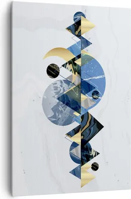 Produktbild von Bild auf Leinwand - Leinwandbild - Einteilig - Abstraktion Geometrisch Berge - 70x100cm - Wand Bild - Wandbilder - Leinwanddruck - Wanddekoration - Leinwand bilder - Wandbild - PA70x100-4814