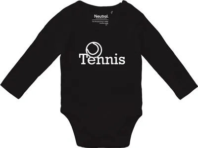 Produktbild von Huuraa Baby Body Tennis Ball 74 Black  Baumwolle Fairtrade Langarmbody Geschenkidee