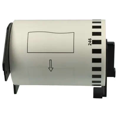 Produktbild von vhbw Rolle mit Halter 103mm x 30,48m Ersatz für Brother DK-22246 für Drucker - Selbstklebend Schwarz Weiß