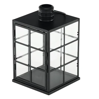 Obrázok produktu pre Kondela Kovový lampáš Elijar Typ 1 32,5 cm - čierna