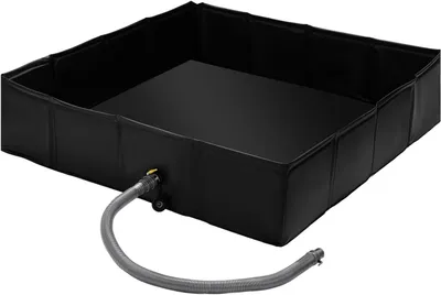Image de Douche portative - Douche pour camping - Douche d'extérieur - Avec drain - 104x104x25 cm - Noir
