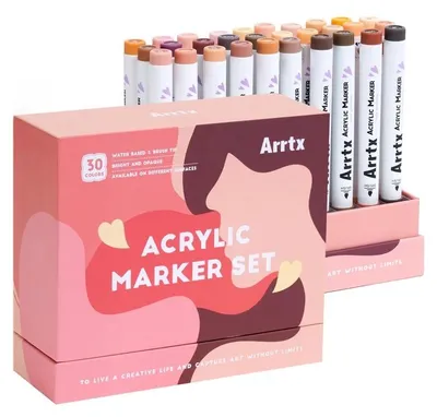 Image de Marqueurs acryliques ARRTX à pointe pinceau, lot de 30, couleur chair
