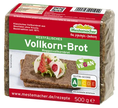 Produktbild von Mestemacher Westfalen klassisches Roggenvollkorn Brot ohne Kruste 500g