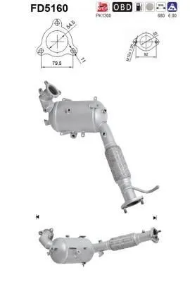 Zdjęcie produktu dla Filtr Czastek Stalych Dpf Mitsubishi 1,8D 2,2D Euro 5