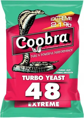 Zdjęcie produktu dla SuperButelki - Drożdże gorzelnicze Coobra Turbo Yeast 48, pożywka, witaminy 21%, na 26l, 135 g, domowa fermentacja, kompletny zestaw