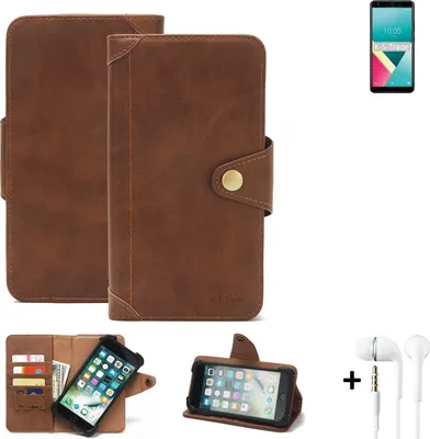Produktbild von K-S-Trade Handyhülle + Kopfhörer für Wiko Y61 Schutz Hülle Walletcase Bookstyle Tasche Case Handytasche Wallet Flipcase Cover PolyurethanBraun (1x)