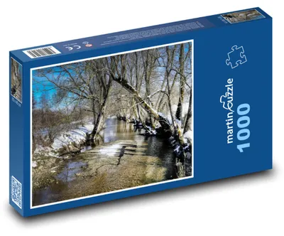 Obrázek produktu pro Puzzle 1000 Zimní krajina s řekou - martinpuzzle