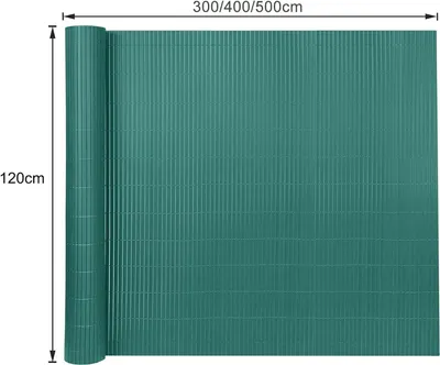 Obrázek produktu pro JOIEYOU PVC rohož 120x500cm balkonová zástěna s kabelovými vazbami plotová zástěna plotová zástěna balkonová zástěna větrná zástěna vodotěsná bez vrtání pro zahradní terasu, zelená