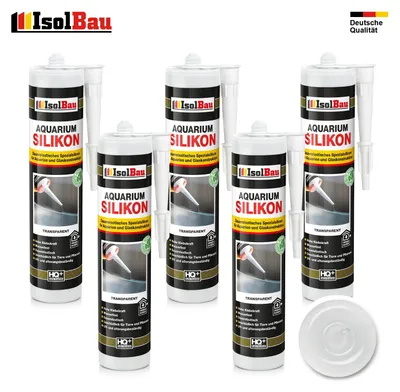 Isolbau Aquarium Silikon 5 x 300 ml Transparent Spezial-Silikon Glaskonstruktion