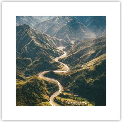 Produktbild von Poster - Poster ohne Rahmen - Berge Weg Wald - 30x30 cm - Wand Bild - Wanddeko - Wandbilder - Kunstposter - Wandposter - Bilder - Kunstdruck - Wanddekoration - Wandbild - P2XAC30x30-4700