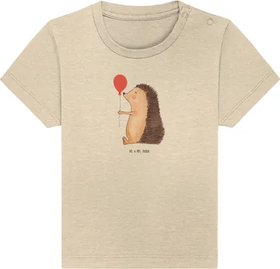 Produktbild von Mr. & Mrs. Panda Babyshirt Igel Luftballon 12. - 18. Monat - Natural Raw - Geschenk, Baumwolle Baby Shirt, Herzlichen Glückwunsch,  T-Shirt, Geburtstag, Ballon