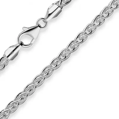 Produktbild von 4,2mm Armband Zopfkette Silberarmband Armschmuck aus 925 Silber rhodiniert 19cm