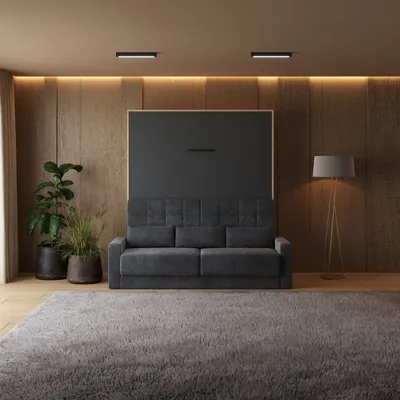 Produktbild von Schrankbett mit SOFA SMARTBett  M1 180x200 Vertikal Kaiser Eiche/Anthrazit