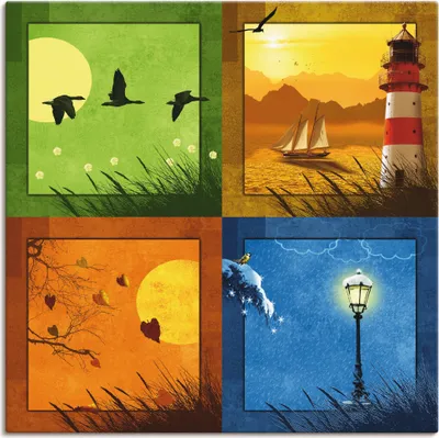 Produktbild von ARTland Leinwandbild Alle 4 Jahreszeiten Größe: 30x30 cm