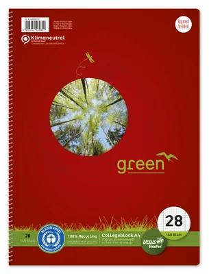 Produktbild von Staufen Collegeblock Green 608590028 DIN A4 70g kar./Rnd 160Bl