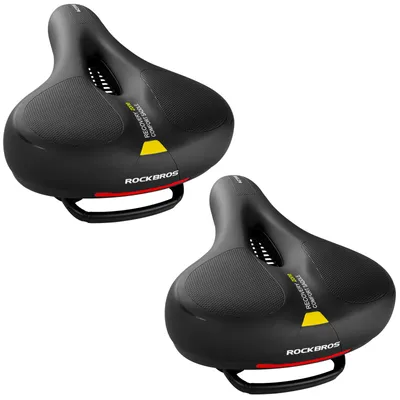 Produktbild von ROCKBROS Fahrradsattel 2er Set Herren Damen ergonomisch Fahrradsitz MTB Rennrad 26x22 cm Gelb