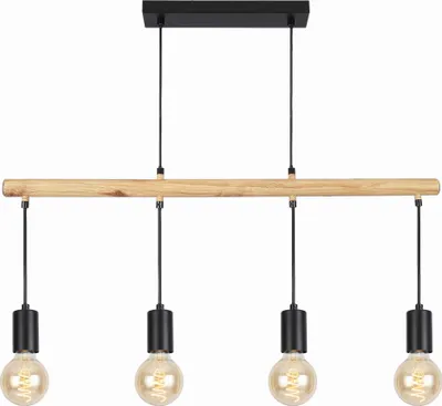 Obrázok produktu pre Závesné svetlo nad jedálenský stôl v škandinávskom štýle IZZY - 4xE27, 60W, čierne