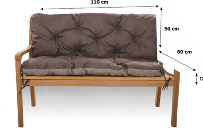 Immagine prodotto di cuscino marrone per panca da giardino|dimensioni 110x60x50|cuscini per mobili da giardino|cuscini per altalene da giardino|cuscino esterno impermeabile