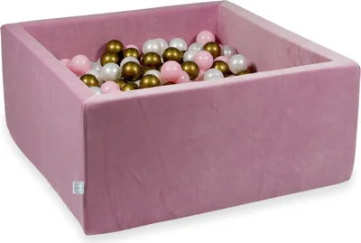 Produktbild von Trockenbecken 90x90x40cm Velvet Soft Pink mit 400 Bällen: Perlmutt, Altgold, Hellrosa