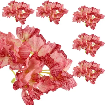Produktbild von Dekolo Künstliche Blumen Blütenköpfe Pflanzen Deko Hortensien für die Hochzeit Dunkelrosa 10cm