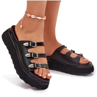 Produktbild von Damen Plattform Sandalen Mit Riemen Schwarz Nimiotte 38