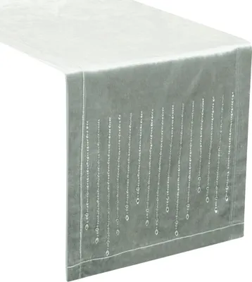 Image de Nappe festive décoration de table ROYAL 3 argenté gris clair 35x220 cm argenté gris clair ITALIAN