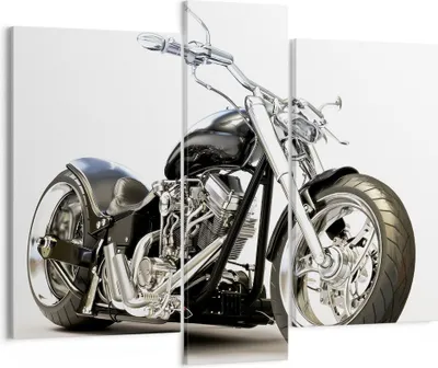 Produktbild von Bild auf Leinwand - Leinwandbild - Motorrad Motor Geschwindigkeit Chrom - 95x80cm - Wand Bild - Wanddeko - Leinwanddruck - Bilder - Kunstdruck - Leinwand bilder - Wandkunst - CB95x80-2427
