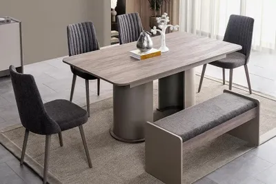 Obrázek produktu pro Jídelní set 5dílný jídelní set jídelní stůl 4 židle stolová sestava