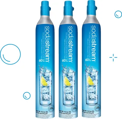 Produktbild von Set mit 3 60l co2-gas-nachfüllflaschen für vergaser - Sodastream 3 x cylindre gaz