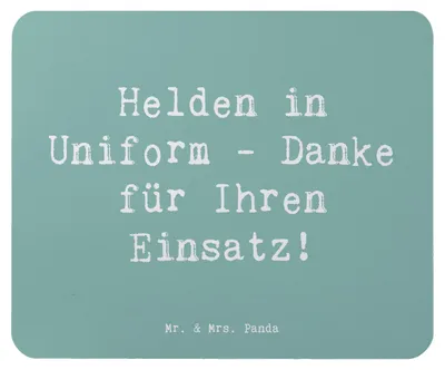 Produktbild von Mr. & Mrs. Panda Mousepad Spruch Polizist Held - Meeresbrise - Geschenk, Danke sagen, Bedanken, Mauspad, Respekt, Dankeschön, Mouse Pad, mausteppich, Anerkennung