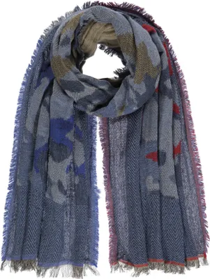 Produktbild von Jacquard-Schal mit Camouflage-Muster und Geschenkverpackung