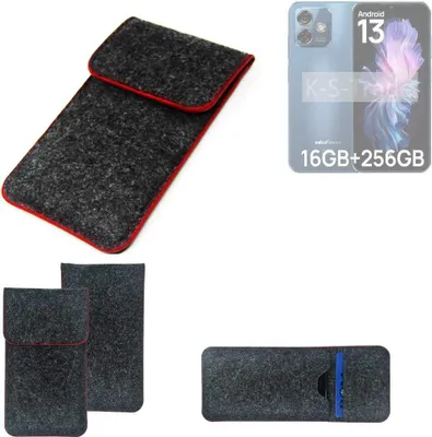Produktbild von K-S-Trade Handy Schutz Hülle kompatibel mit Ulefone Note 16 Pro Schutzhülle Handyhülle Filztasche Pouch Tasche Case Sleeve Filzhülle dunkelgrau
