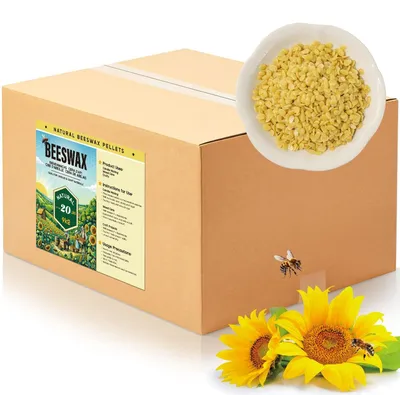 Image de Elzusha - Pastilles de cire d'abeille naturelle, 9 kg, pour la fabrication de bougies