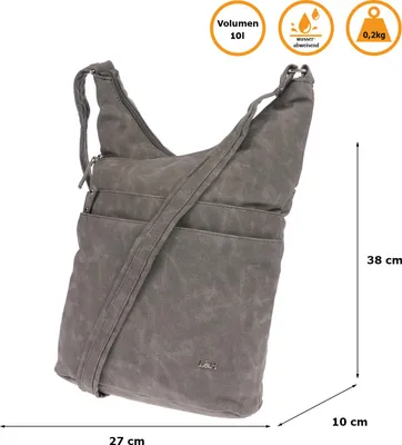 Produktbild von Christian Wippermann große Damen Tasche Umhängetasche Beuteltasche Handtasche Crossover Leder Optik Hellgrau