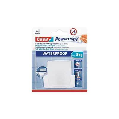 Produktbild von tesa Duohaken Powerstrip chrom, waterproof