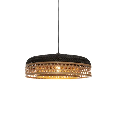 Produktbild von GOOD&MOJO - Hängeleuchte Ubud - Schwarz/Bambus - Ø60cm Hängelampe - Esstischlampe - Wohnzimmerlampe - Schlafzimmerlampe - Wohnzimmer