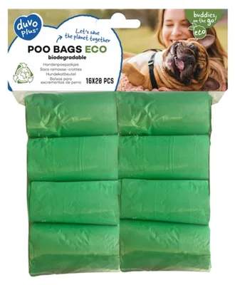 Immagine prodotto di Duvoplus sacchetto per cani eco - verde - 16 x 20 pezzi