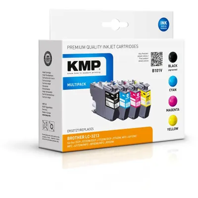 Produktbild von KMP B101V, Schwarz, Cyan, Magenta, Gelb, 9,1 ml, 4,7 ml, 4 Stück(e), 400 Seiten, Multipack