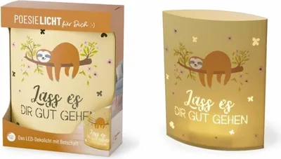 Produktbild von Poesielicht "Lass es dir gut gehen - Faultier", Stimmungslicht