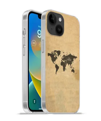 Produktbild von MuchoWow® Handyhülle Schutzhülle Hülle für Apple iPhone 14 - Softcase Weltkarte - Vintage - Erforschen Silikon Softcase Handy Hülle - Mobiltelefonhülle