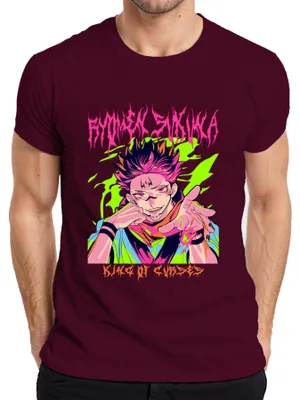 Immagine prodotto di Maglietta da uomo Jujutsu Kaisen Ryomen Sukuna King of Curses Anime Aesthetics Fan, Borgogna, 3XL