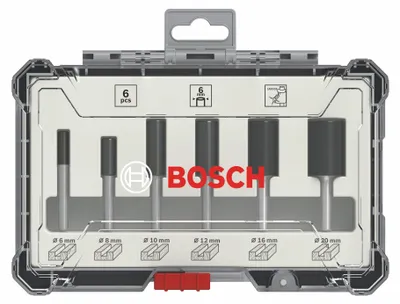 Zdjęcie produktu dla Bosch 2607017465, Zestaw bitów, 6 mm, 6 szt., 54, 50, 60, 60, 60, 60 mm, 20, 20, 30, 30, 30, 30 mm, 6, 8, 10, 12, 16, 20 mm